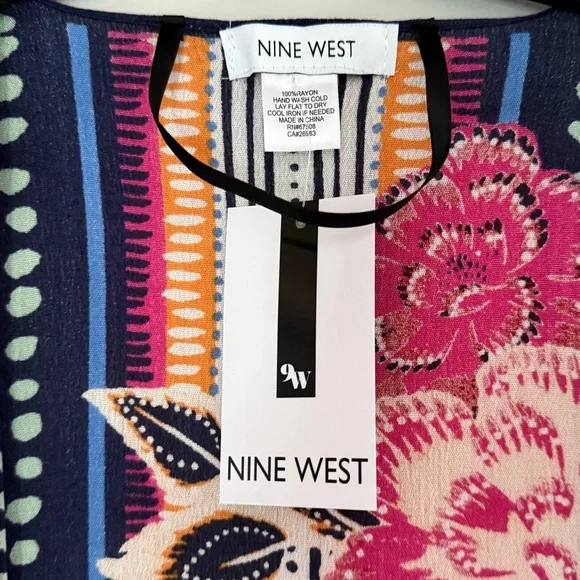 NWT Nine West Colorful Floral Kimono Women’s One Size - Picture 2 of 3